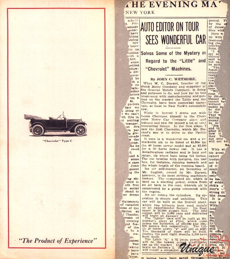 1913 Chevrolet Little Flyer Page 1